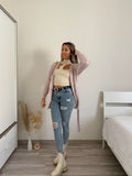 Maglia crema con apertura