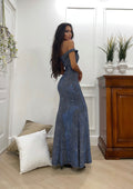 Dress Lungo con spacco per evento blu