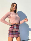 Gonna in tweed rosa viola