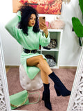 Abito midi in maglia menta