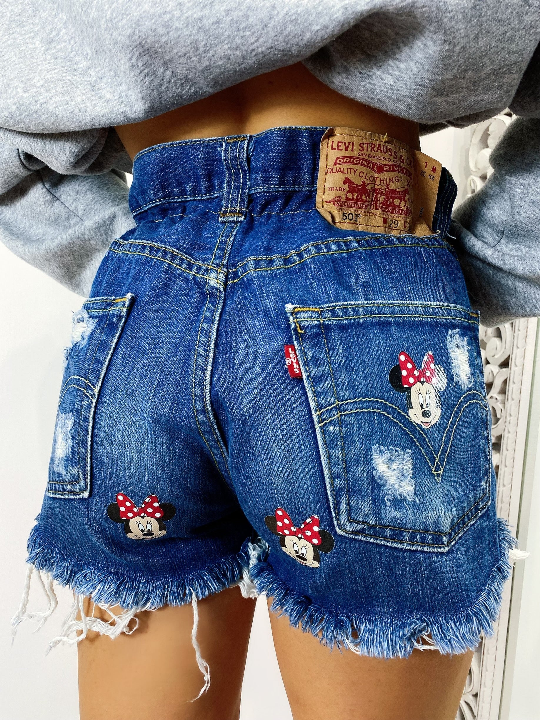 Short Levi’s Vintage stampa topolina con strappi
