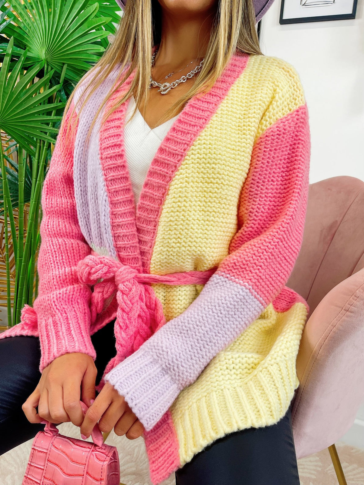 Cardigan Rainbow rosa quality