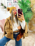 Cappotto corto Teddy camel