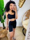 Completo Top e short con arricciatura