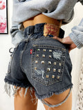 Short Levi’s Vintage con Borchie bagno grigio