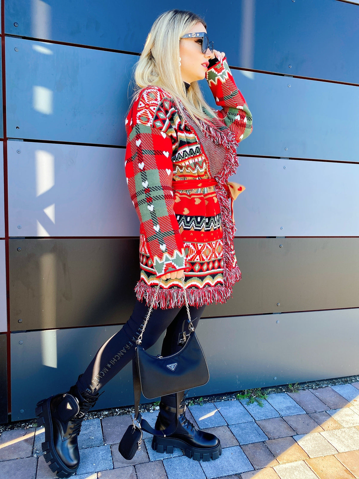 Cardigan frange e cinta con cuori top Quality