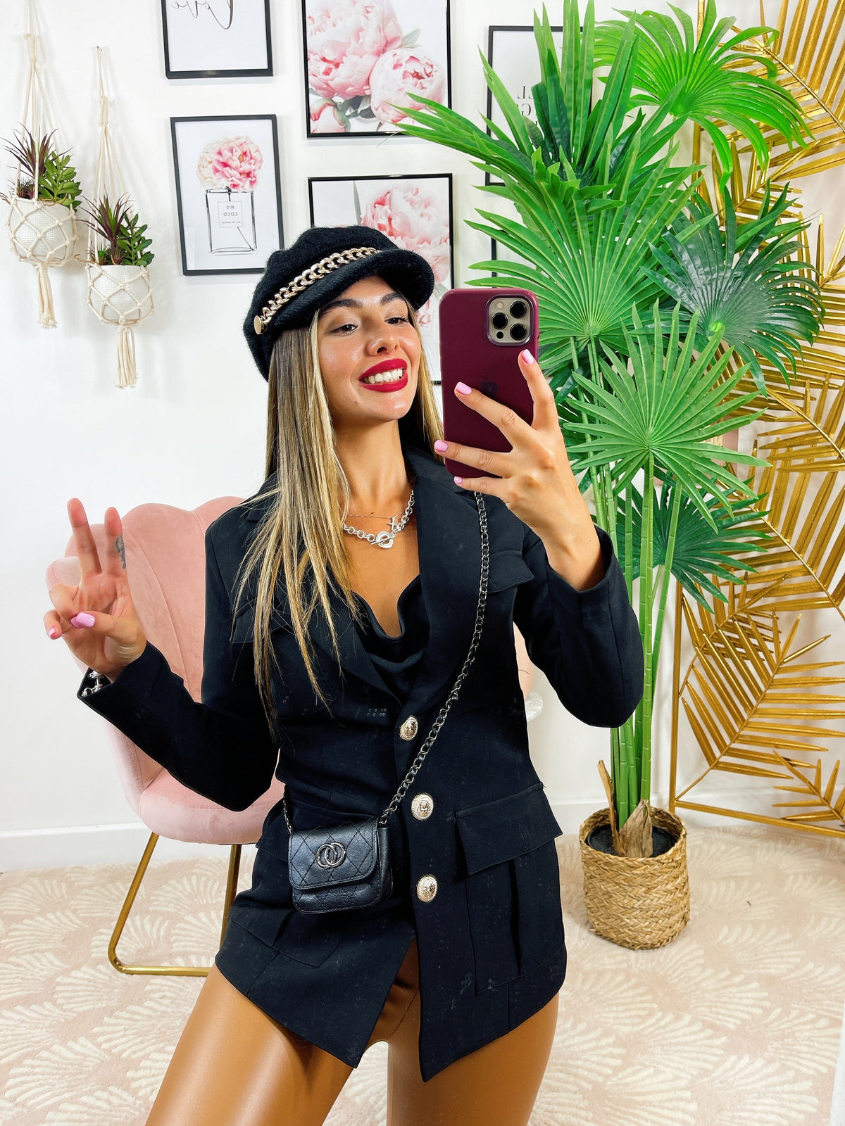 Blazer Nero con Borsetta