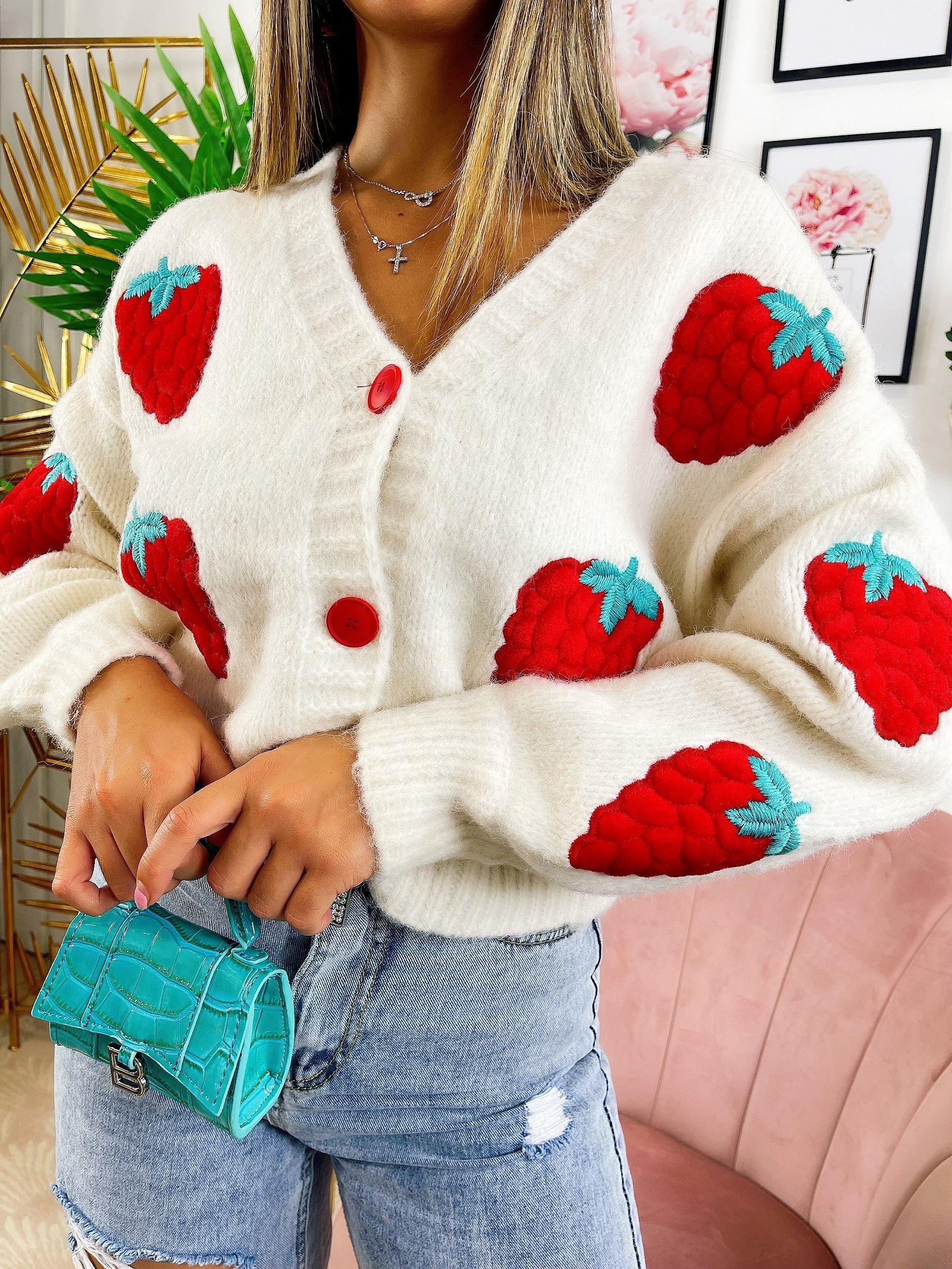 Cardigan con fragole top quality