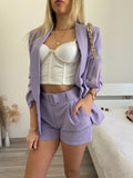 Completo giacca e Short lilla