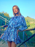 Abito pitonato dettaglio blu