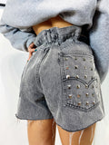 Short Levi’s Vintage con Borchie bagno grigio