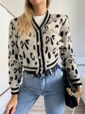 Cardigan animalier bianco nero