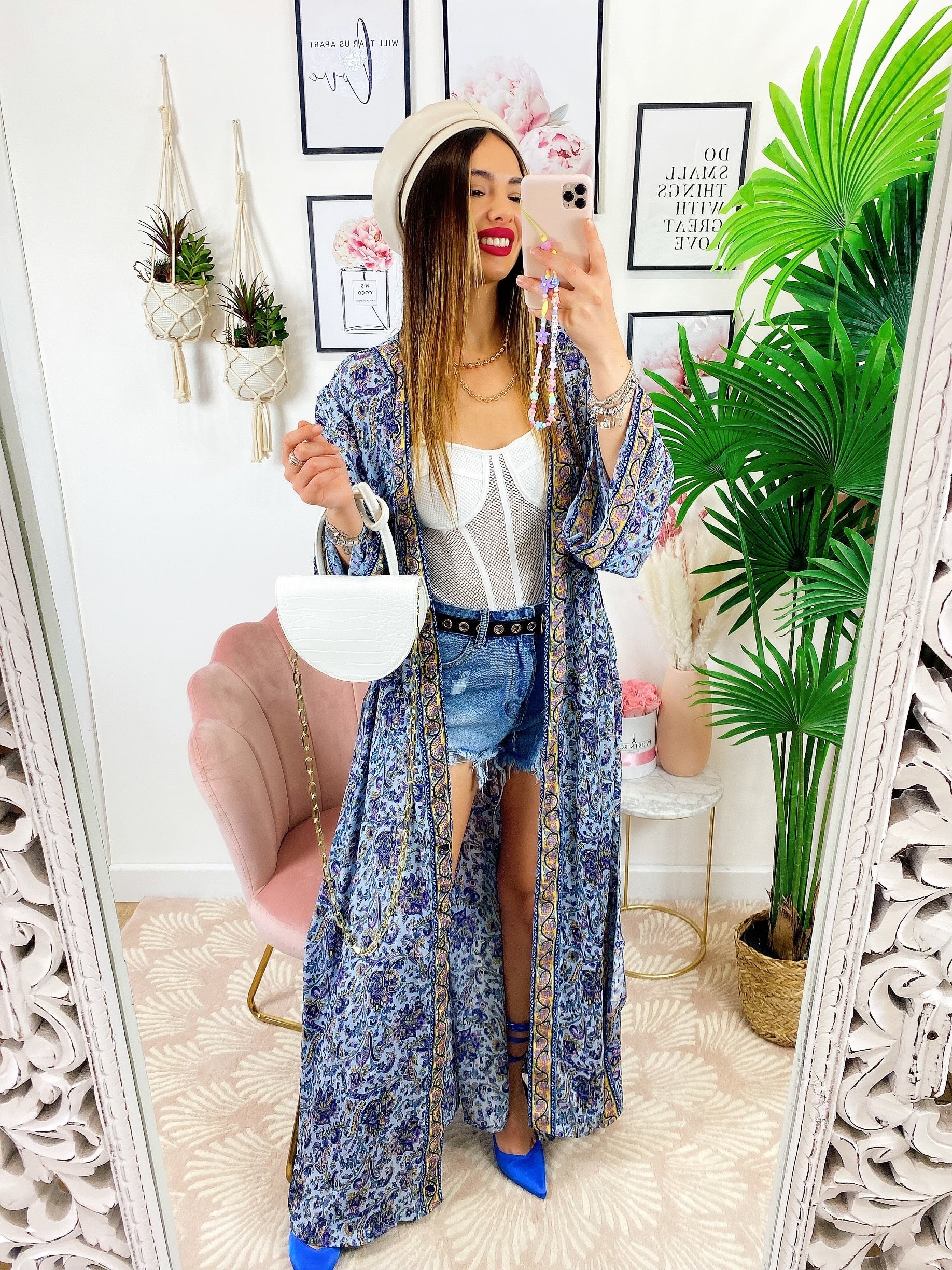 Kimono etnico base lilla