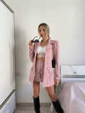 Completo giacca e gonna bottoni oro rosa