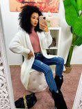 Cardigan lungo morbido bianco