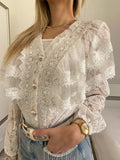 Camicia in pizzo bianca