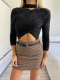 Gonna in tweed nude e lilla