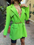 Blazer verde fluo con cintura