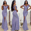 Dress Lungo con spacco per evento lilla