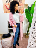 Cardigan lungo morbidissimo rosa