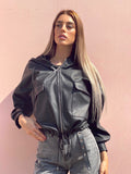 Giubbino in eco pelle nero