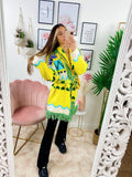 Cardigan frange e cinta giallo