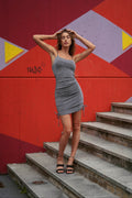 Abito lurex corto silver