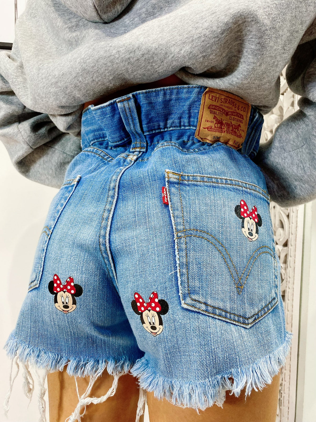 Short Levi’s Vintage stampa topolina con strappi
