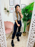 Pantalone con tasche laterali e cintura nero