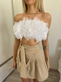 Top bianco in tulle