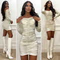 Abito in velluto glitter bianco