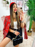 Giacca effetto bandana Rossa