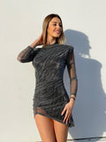 Abito silver con schiena aperta