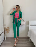Completo giacca e pantalone verde smeraldo