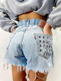 Short Levi’s Vintage con Borchie bagno Chiaro