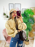 Felpa beige manica ampia
