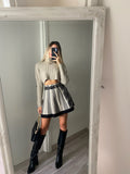 Maglione crop beige