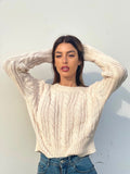 Maglione a trecce Panna