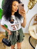 Top crop Love animalier