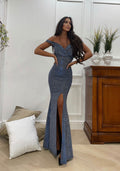 Dress Lungo con spacco per evento blu