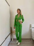 Completo top e pantalone verde