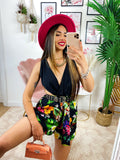 Tutina con pantaloncino a fiori