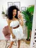 Abito in tulle a balze Venere Bianco
