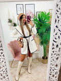 Cappotto panna con cintura