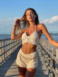 Completo crochet top e short