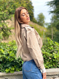 Giacca in eco pelle beige