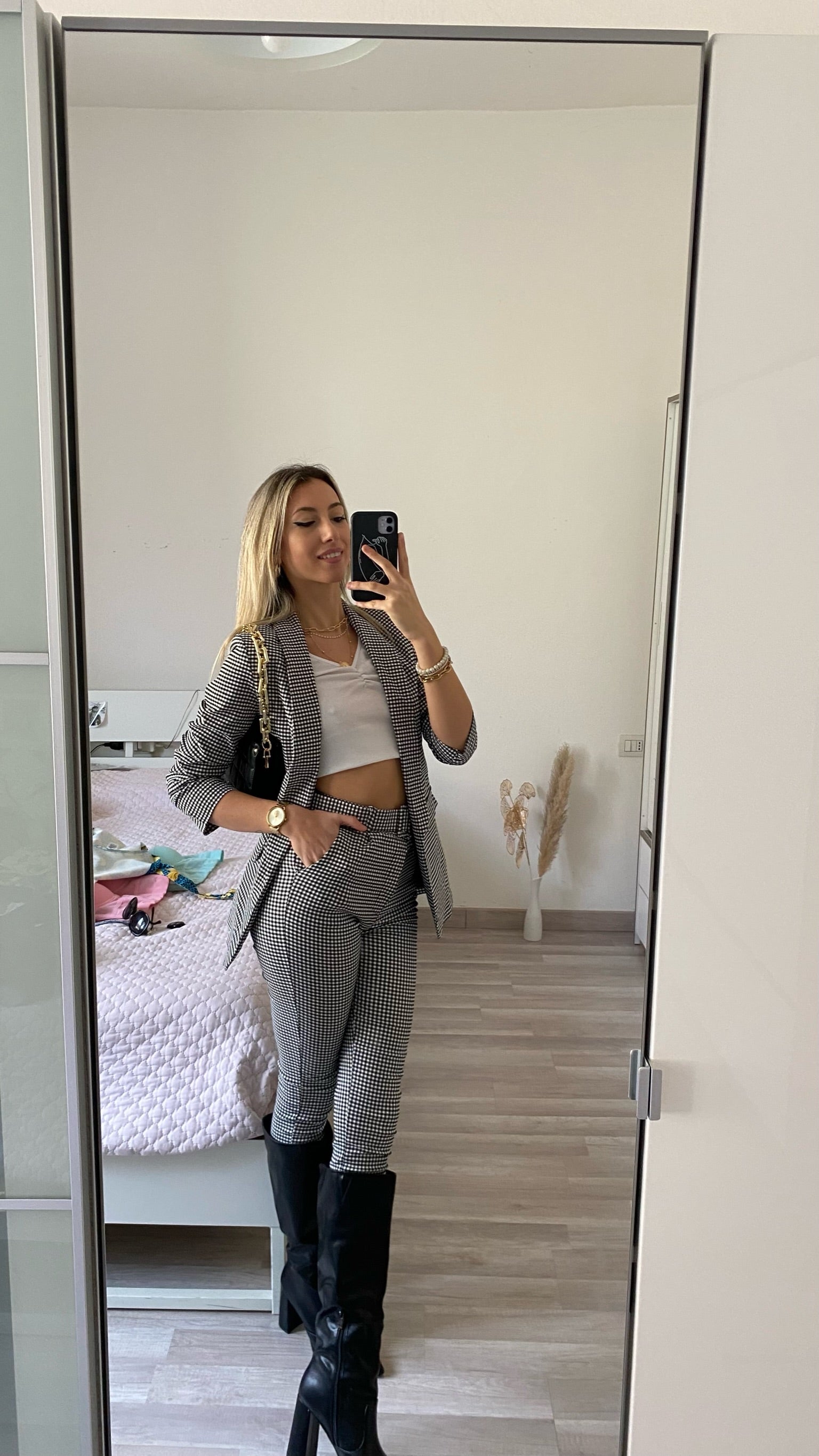 Completo vichy giacca e pantalone