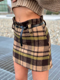 Gonna in tweed dettaglio pistacchio