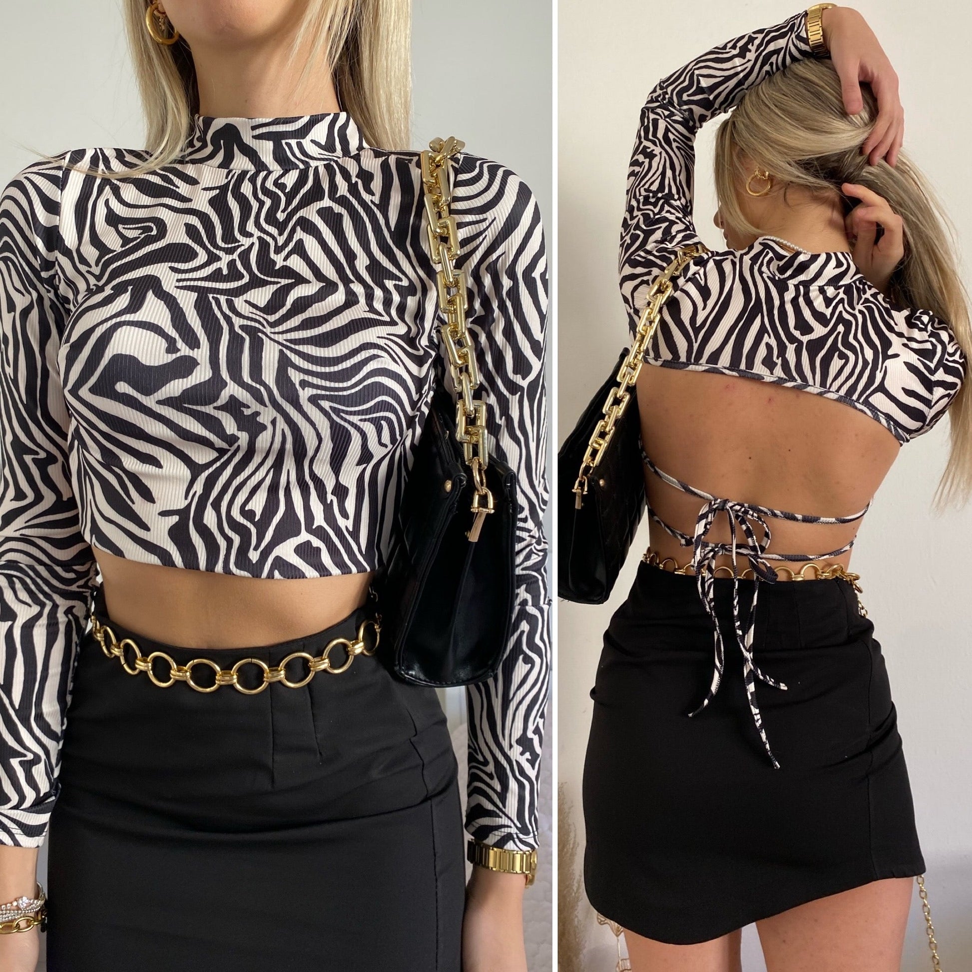Crop top zebrato