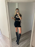T-shirt kiss animalier nera